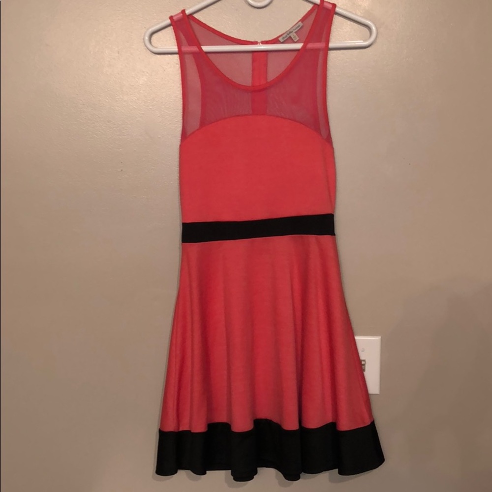 Charlotte Russe coral mesh top tank top dress
